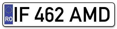 Placuta inmatriculare numar auto  IF-462-AMD, IF 462 AMD, IF462AMD