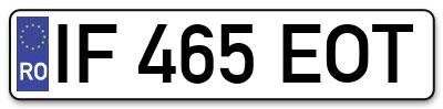 Placuta inmatriculare numar auto  IF-465-EOT, IF 465 EOT, IF465EOT