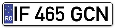 Placuta inmatriculare numar auto  IF-465-GCN, IF 465 GCN, IF465GCN