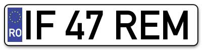 Placuta inmatriculare numar auto  IF-47-REM, IF 47 REM, IF47REM