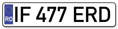 Placuta inmatriculare numar auto  IF-477-ERD, IF 477 ERD, IF477ERD
