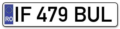 Placuta inmatriculare numar auto  IF-479-BUL, IF 479 BUL, IF479BUL