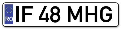 Placuta inmatriculare numar auto  IF-48-MHG, IF 48 MHG, IF48MHG