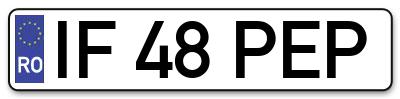 Placuta inmatriculare numar auto  IF-48-PEP, IF 48 PEP, IF48PEP