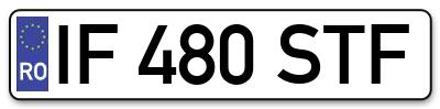 Placuta inmatriculare numar auto  IF-480-STF, IF 480 STF, IF480STF