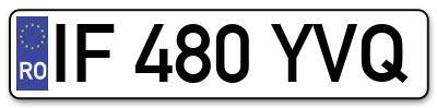 Placuta inmatriculare numar auto  IF-480-YVQ, IF 480 YVQ, IF480YVQ