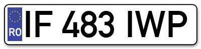 Placuta inmatriculare numar auto  IF-483-IWP, IF 483 IWP, IF483IWP