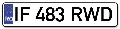 Placuta inmatriculare numar auto  IF-483-RWD, IF 483 RWD, IF483RWD