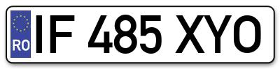 Placuta inmatriculare numar auto  IF-485-XYO, IF 485 XYO, IF485XYO