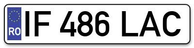 Placuta inmatriculare numar auto  IF-486-LAC, IF 486 LAC, IF486LAC