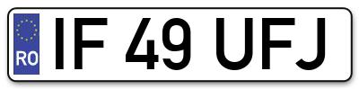 Placuta inmatriculare numar auto  IF-49-UFJ, IF 49 UFJ, IF49UFJ