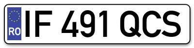 Placuta inmatriculare numar auto  IF-491-QCS, IF 491 QCS, IF491QCS