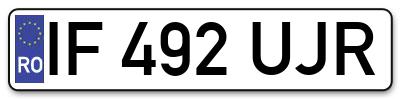 Placuta inmatriculare numar auto  IF-492-UJR, IF 492 UJR, IF492UJR