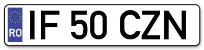 Placuta inmatriculare numar auto  IF-50-CZN, IF 50 CZN, IF50CZN
