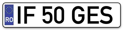 Placuta inmatriculare numar auto  IF-50-GES, IF 50 GES, IF50GES