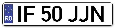 Placuta inmatriculare numar auto  IF-50-JJN, IF 50 JJN, IF50JJN