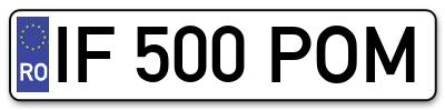 Placuta inmatriculare numar auto  IF-500-POM, IF 500 POM, IF500POM