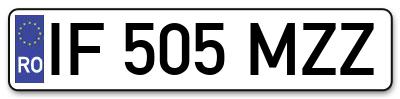 Placuta inmatriculare numar auto  IF-505-MZZ, IF 505 MZZ, IF505MZZ