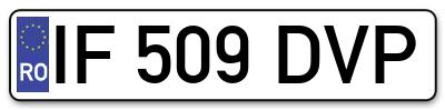 Placuta inmatriculare numar auto  IF-509-DVP, IF 509 DVP, IF509DVP