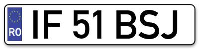 Placuta inmatriculare numar auto  IF-51-BSJ, IF 51 BSJ, IF51BSJ