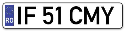 Placuta inmatriculare numar auto  IF-51-CMY, IF 51 CMY, IF51CMY