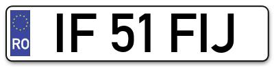 Placuta inmatriculare numar auto  IF-51-FIJ, IF 51 FIJ, IF51FIJ