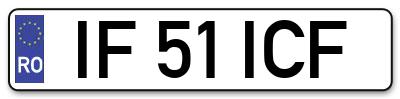 Placuta inmatriculare numar auto  IF-51-ICF, IF 51 ICF, IF51ICF