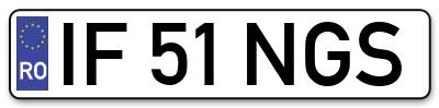 Placuta inmatriculare numar auto  IF-51-NGS, IF 51 NGS, IF51NGS
