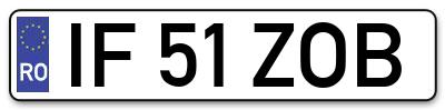 Placuta inmatriculare numar auto  IF-51-ZOB, IF 51 ZOB, IF51ZOB