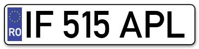 Placuta inmatriculare numar auto  IF-515-APL, IF 515 APL, IF515APL
