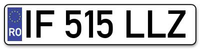 Placuta inmatriculare numar auto  IF-515-LLZ, IF 515 LLZ, IF515LLZ