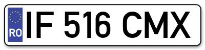 Placuta inmatriculare numar auto  IF-516-CMX, IF 516 CMX, IF516CMX