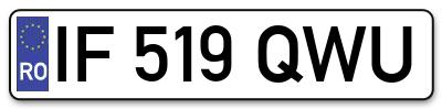 Placuta inmatriculare numar auto  IF-519-QWU, IF 519 QWU, IF519QWU