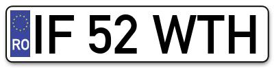 Placuta inmatriculare numar auto  IF-52-WTH, IF 52 WTH, IF52WTH