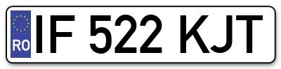 Placuta inmatriculare numar auto  IF-522-KJT, IF 522 KJT, IF522KJT