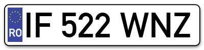 Placuta inmatriculare numar auto  IF-522-WNZ, IF 522 WNZ, IF522WNZ