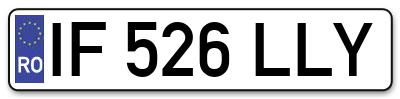 Placuta inmatriculare numar auto  IF-526-LLY, IF 526 LLY, IF526LLY