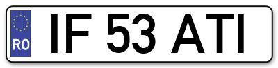 Placuta inmatriculare numar auto  IF-53-ATI, IF 53 ATI, IF53ATI