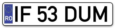 Placuta inmatriculare numar auto  IF-53-DUM, IF 53 DUM, IF53DUM