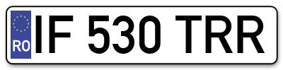 Placuta inmatriculare numar auto  IF-530-TRR, IF 530 TRR, IF530TRR
