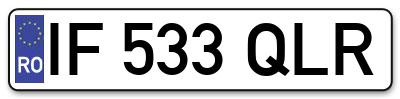 Placuta inmatriculare numar auto  IF-533-QLR, IF 533 QLR, IF533QLR