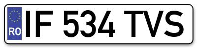 Placuta inmatriculare numar auto  IF-534-TVS, IF 534 TVS, IF534TVS