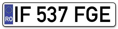 Placuta inmatriculare numar auto  IF-537-FGE, IF 537 FGE, IF537FGE