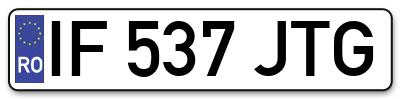 Placuta inmatriculare numar auto  IF-537-JTG, IF 537 JTG, IF537JTG