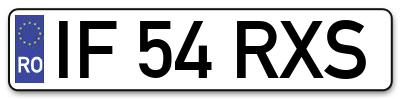 Placuta inmatriculare numar auto  IF-54-RXS, IF 54 RXS, IF54RXS