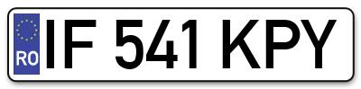 Placuta inmatriculare numar auto  IF-541-KPY, IF 541 KPY, IF541KPY