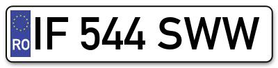 Placuta inmatriculare numar auto  IF-544-SWW, IF 544 SWW, IF544SWW