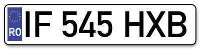 Placuta inmatriculare numar auto  IF-545-HXB, IF 545 HXB, IF545HXB