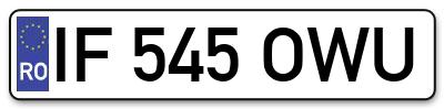 Placuta inmatriculare numar auto  IF-545-OWU, IF 545 OWU, IF545OWU
