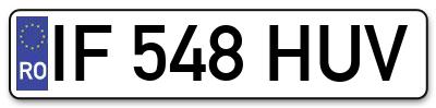 Placuta inmatriculare numar auto  IF-548-HUV, IF 548 HUV, IF548HUV